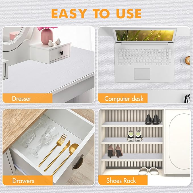 Viseeko Shelf and Drawer Liner for Kitchen Cabinet, Non-Adhesive Cabinet Liners - Image 5