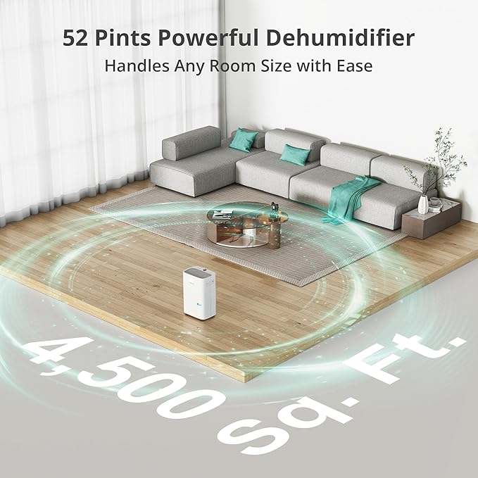 Kesnos 4, 500 Sq. Ft. Energy Star Dehumidifier - Image 2