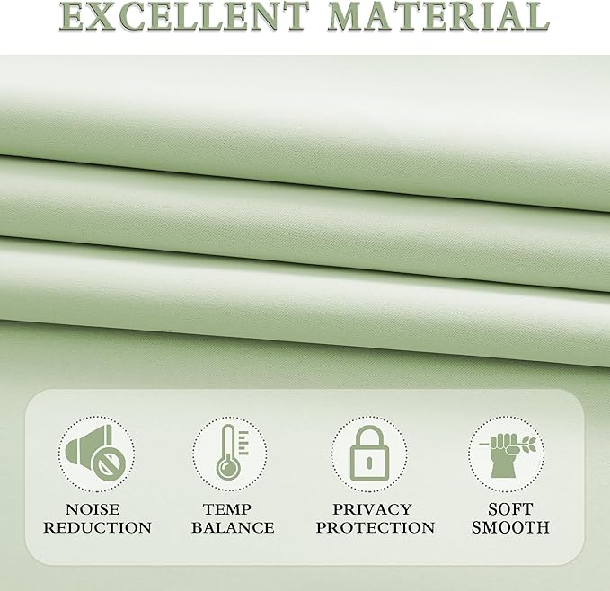 DONREN Light Green Blackout Curtains 48 inches Long - Image 4