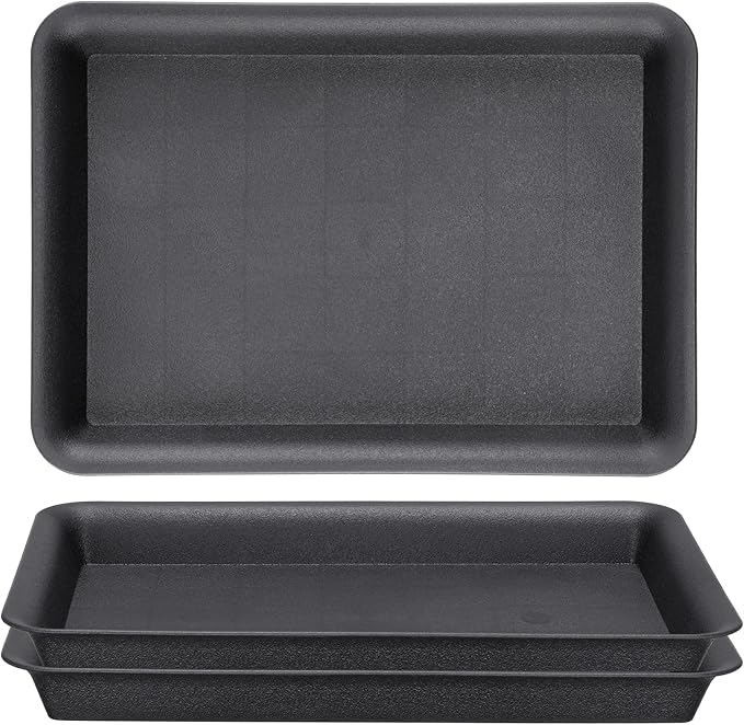 GREANER 10 Inch Plastic Plant Tray Saucer Rectangular, Humidity Trays by GREANER