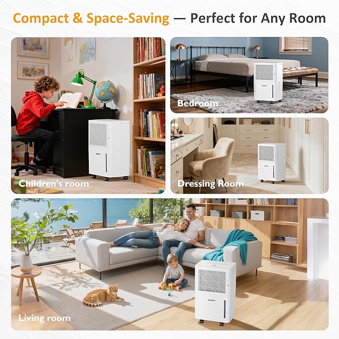 Sunvivi 22 Pints Dehumidifier for Home, 1500 Sq.Ft Dehumidifiers - Image 7