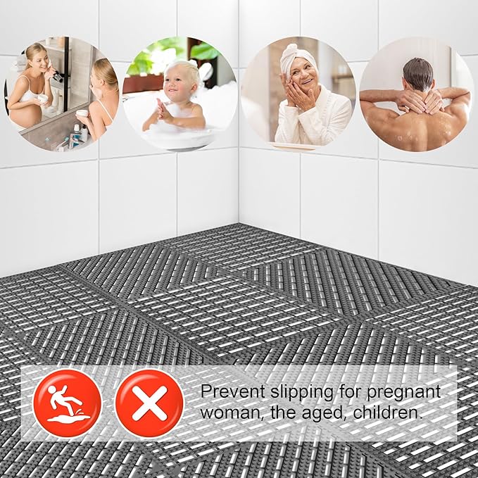 MYFAMIREA Modular Interlocking Cushion 12 Pack 11.8" x 11.8" Rubber Floor Tiles - Image 6