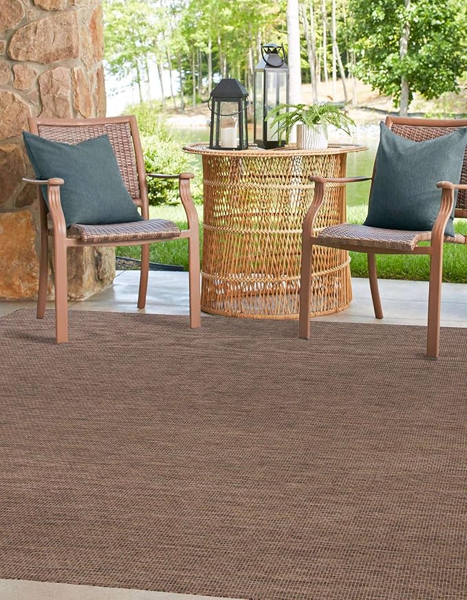 Unique Loom Outdoor Solid Collection Area Rug - Image 4