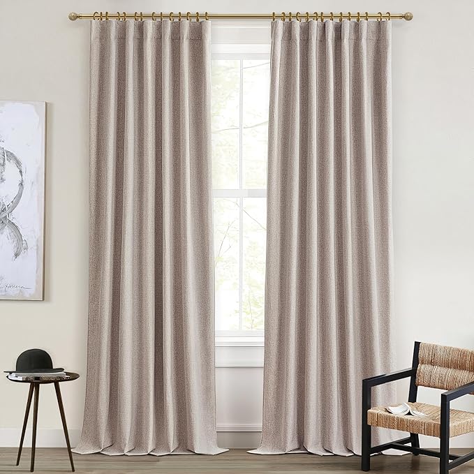 Linen Curtains 84 Inch Length 2 Panels Total Blackout - Image 8