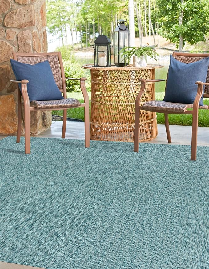 Unique Loom Collection Casual Transitional Solid Heathered Indoor/Outdoor - Image 3