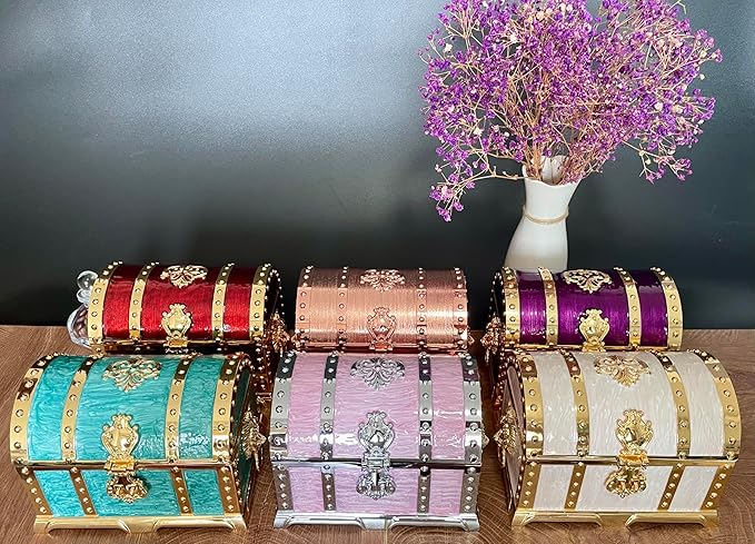Large Double-layer Retro Metal Jewelry Chest, Pirate-style Lion Head Relief - Image 5