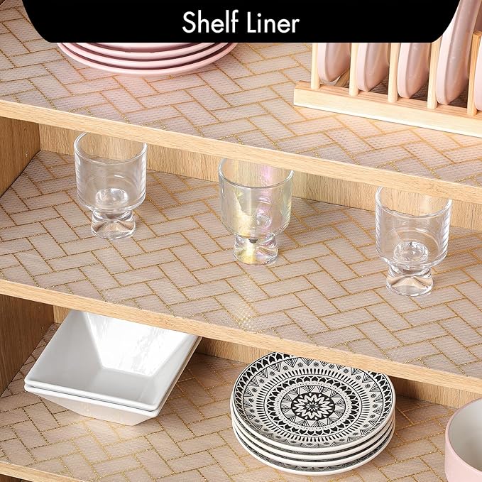 Cooyes Shelf Liner for Kitchen Cabinets – Non-Adhesive Waterproof Drawer Liner - Image 3