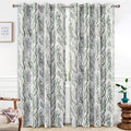 DriftAway Linen Printed Blackout Curtains Tree Branch Pattern Double Layer 96 by DriftAway