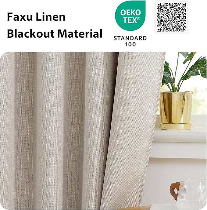 NICETOWN Window Valance for Bedroom Farmhouse Grommet Top Blackout Thermal - Image 4