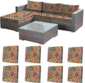 8Pcs Stretch Patio Cushion Cover, Bohemian Colored Geometric Pattern Couch by CALBODE