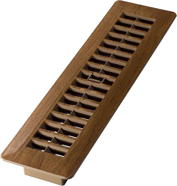 Decor Grates PL212-MTG 2-Inch by 12-Inch Plastic Floor Register, Tan Mahogany by DecorGrates