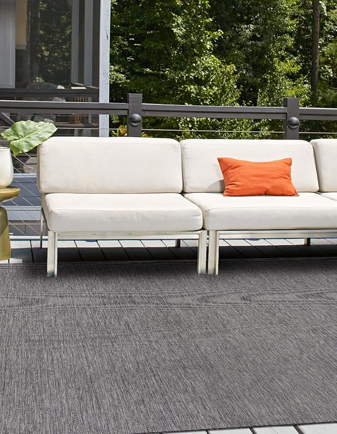 Unique Loom Collection Casual Transitional Solid Heathered Indoor/Outdoor - Image 3