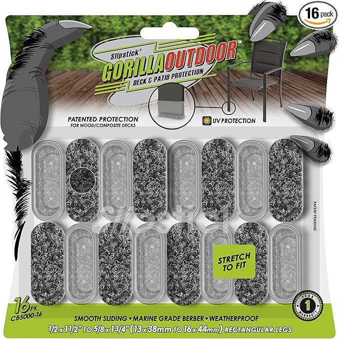 Slipstick GorillaOutdoor Berber Furniture Feet Pads by Slipstick