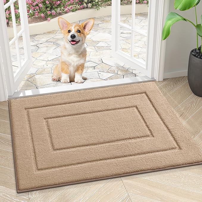 Smiry Dog Door Mat for Muddy Paws, Absorbs Moisture and Dirt, Low-Profile by Smiry