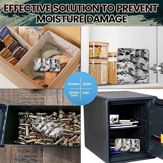 100 Gram Camouflage Gun Safe Dehumidifier Silica Gel Canister Rechargeable - Image 7