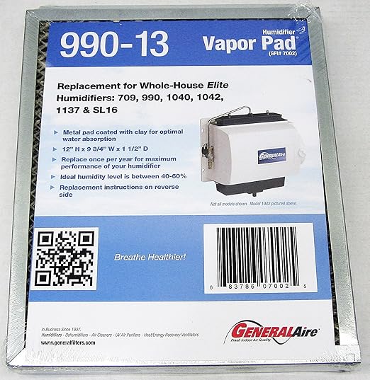 OEM GeneralAire 990-13 Evaporator Pad Media Filter by GeneralAire
