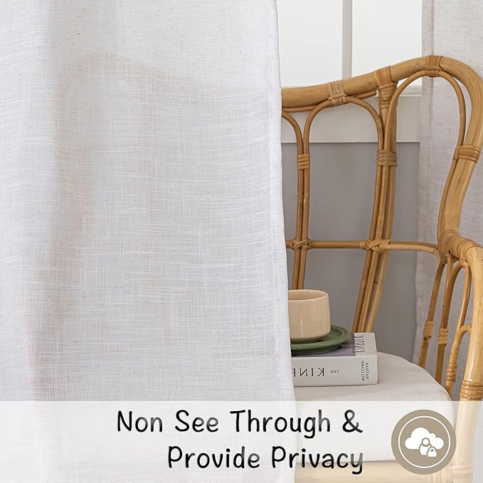 Off White Back Tab Curtains 144 Inches Extra Long Ceiling to Floor - Image 4