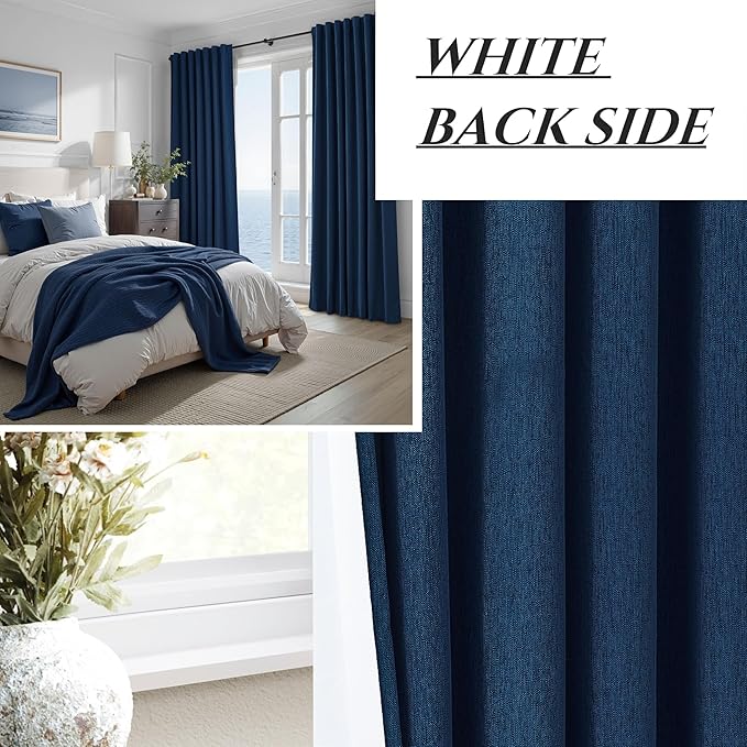 Navy Blue Blackout Curtains 100 Inch Length - Image 7
