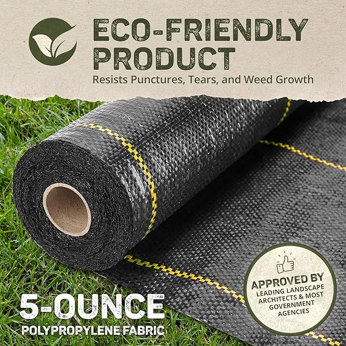 Dewitt 4-Pack Pro-5 Weed Barrier Fabric 5 oz, 5 x 250 Feet – Heavy-Duty Woven - Image 3