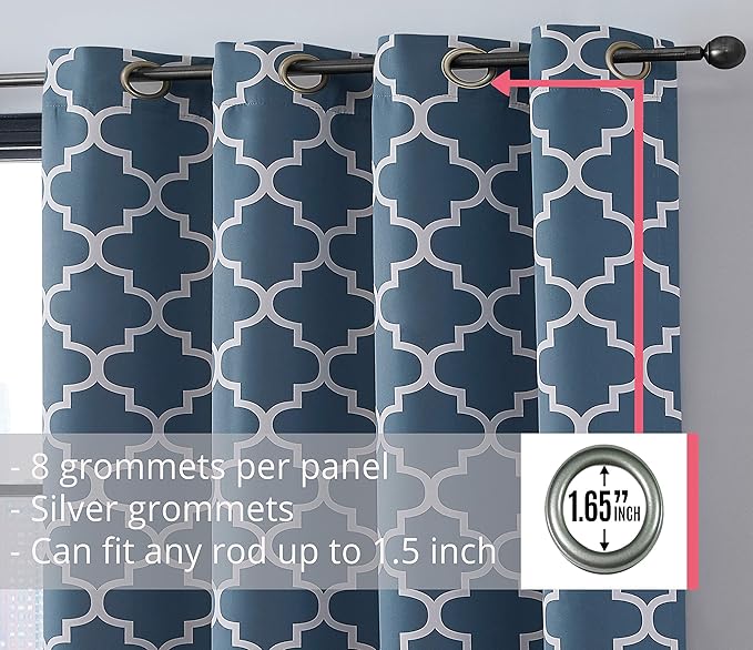 HLC.ME Lattice Print Decorative Blackout Thermal Insulated Privacy Room - Image 2