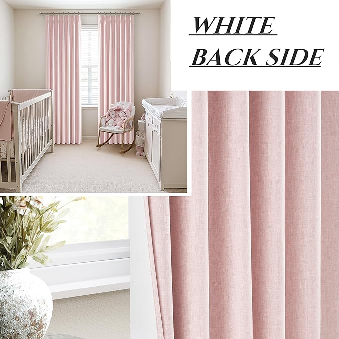 Baby Pink Black Out Curtains 92 Inch Long - Image 7