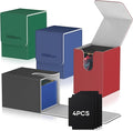 Mlikero 4 Pack Card Deck Box, Commander Deck Box Holds 400+ Single Sleeved Cards by Mlikero