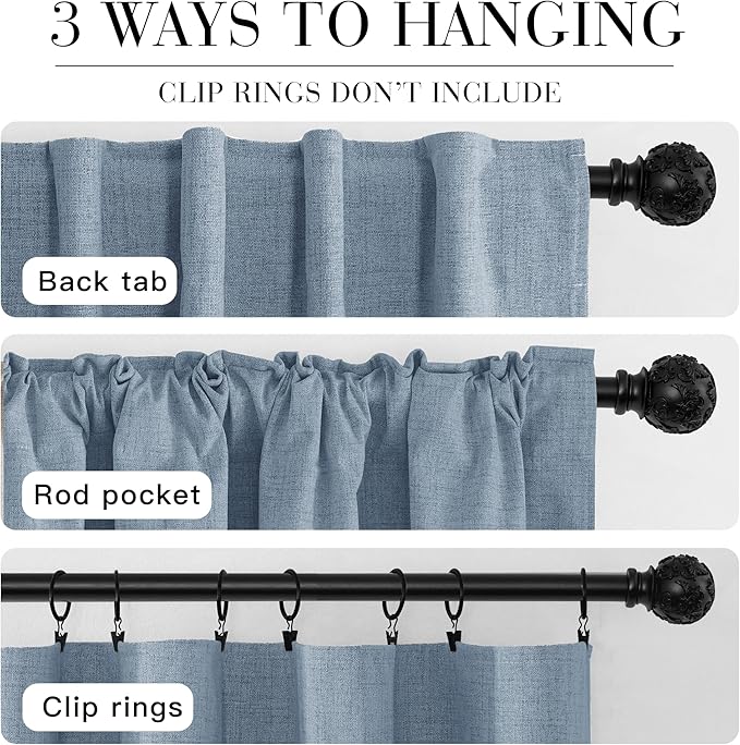 RYB HOME Linen Texture Curtains - Image 6