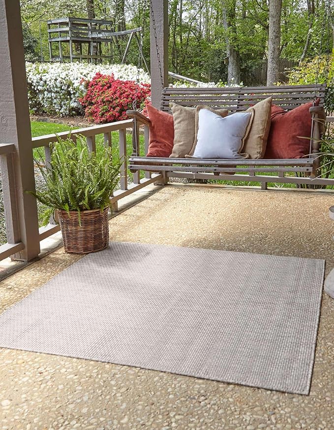 Unique Loom Outdoor Solid Collection Area Rug - Image 3