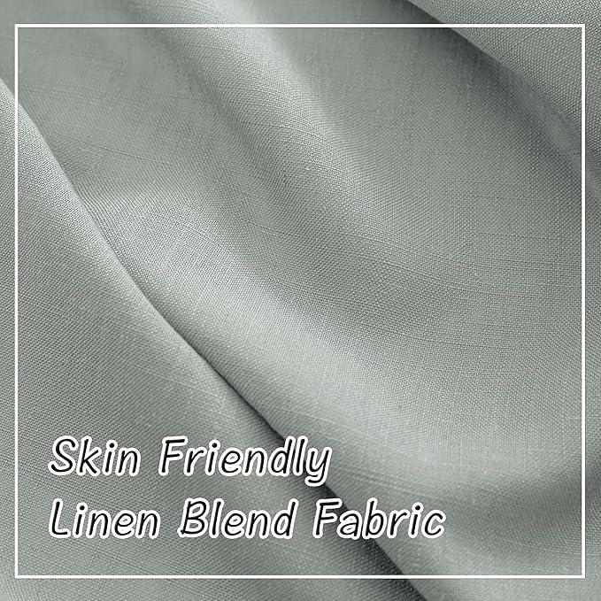 Light Grey Linen Back Tab Curtains 84 Inches Long - Image 5