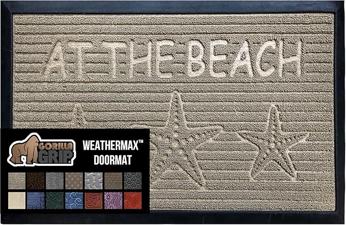 GORILLA GRIP 100% Waterproof All-Season WeatherMax Doormat 35x23, US Designed by GorillaGrip