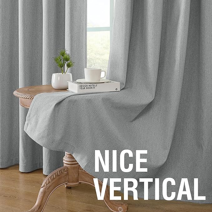 H.VERSAILTEX 100% Blackout Curtains Linen Textured Chenille Curtains Thermal - Image 6