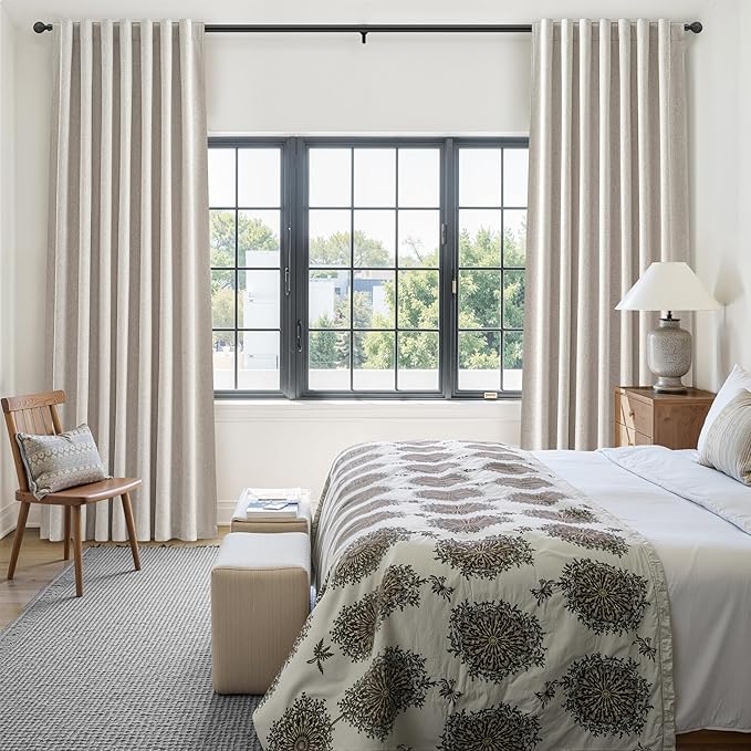 Natural Linen 86 Inch 100% Blackout Curtains - Image 6