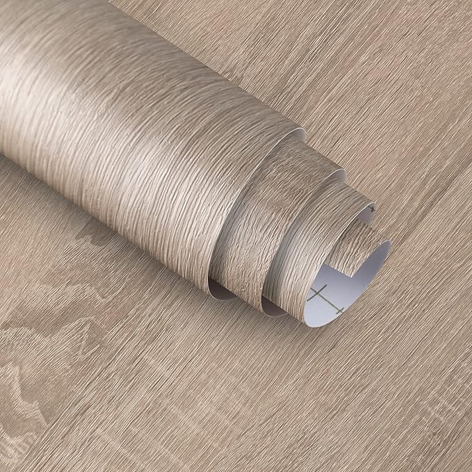 15.7"x 354" Gray Wood Wallpaper Textured Peel and Stick Wallpaper Wood Grain by BoobestPeelStickWallpaper