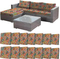 14Pcs Stretch Patio Cushion Cover, Bohemian Colored Geometric Pattern Couch by CALBODE