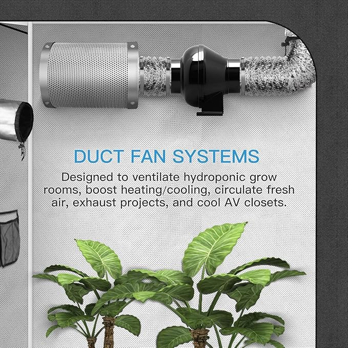 Simple Deluxe 4 Inch 195 CFM Inline Duct Ventilation Quiet Exhaust Vent Blower - Image 7