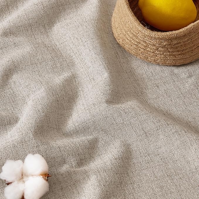 RYB HOME Natural Beige 100% Blackout Linen Curtains - Image 8