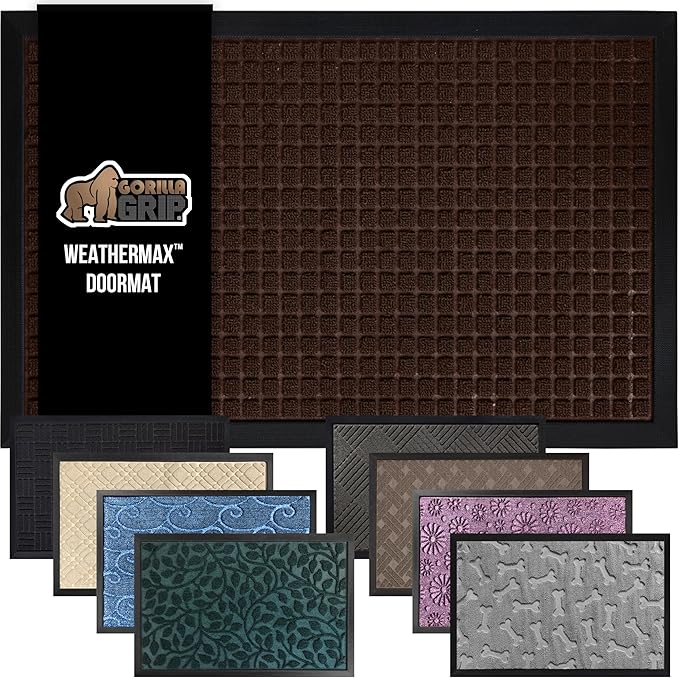GORILLA GRIP 100% Waterproof All-Season WeatherMax Doormat US Designed Natural by GorillaGrip