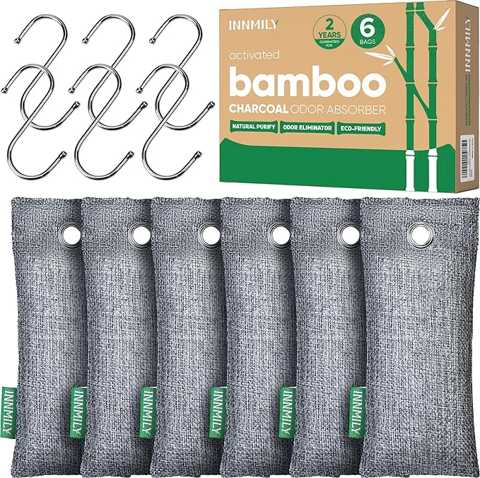 Activated Charcoal Odor Absorber, 6 Pack Nature Odor Eliminator by Innmily