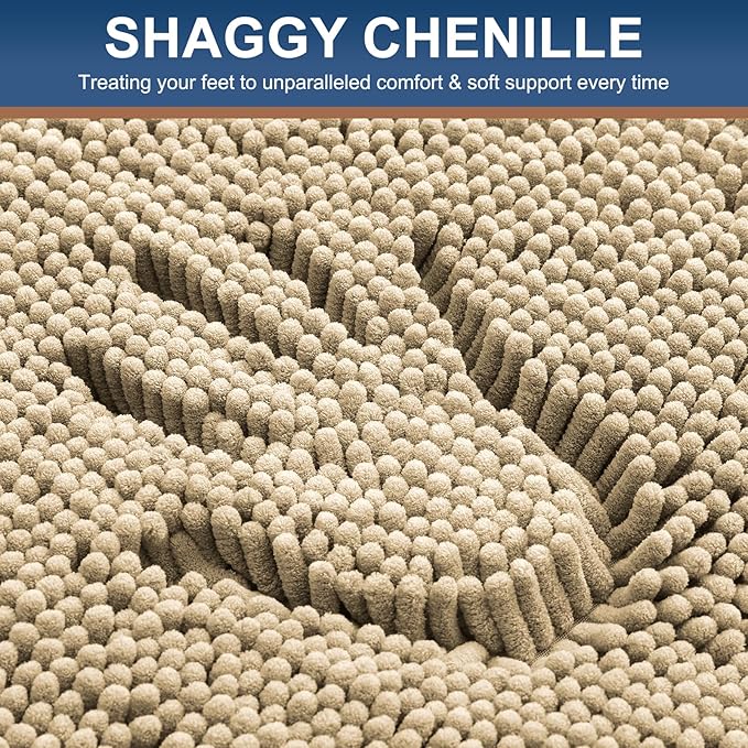 Smiry Luxury Chenille Bathroom Rugs 36x24, Extra Soft and Absorbent Shaggy Bath - Image 3