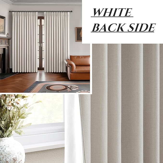 Curtains 60 Inch Length Wide Pinch Pleated Blackout Curtain - Image 7