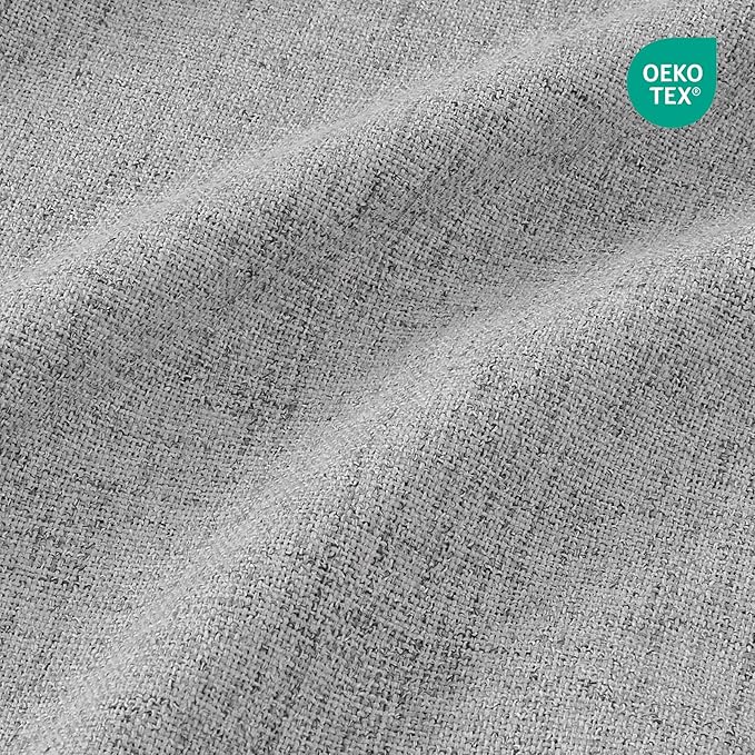 CUCRAF Linen 100% Blackout Curtains 90 Inch Length 2 Panels Set, Back Tab and - Image 5