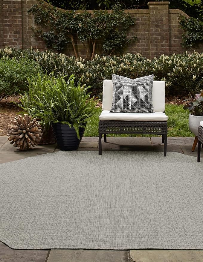 Unique Loom Collection Casual Transitional Solid Heathered Indoor/Outdoor - Image 3