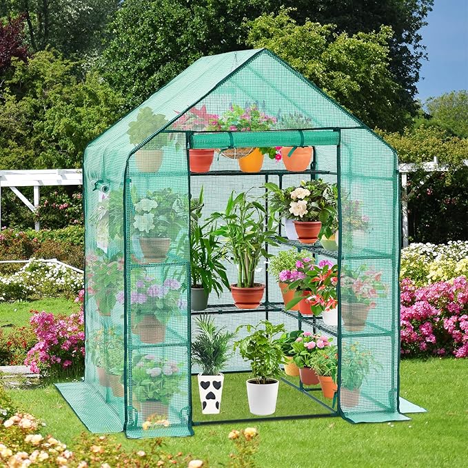 Greenhouse for Outdoors with Screen Windows, Ohuhu Upgraded 4 Tiers 11 Shelves - Image 7