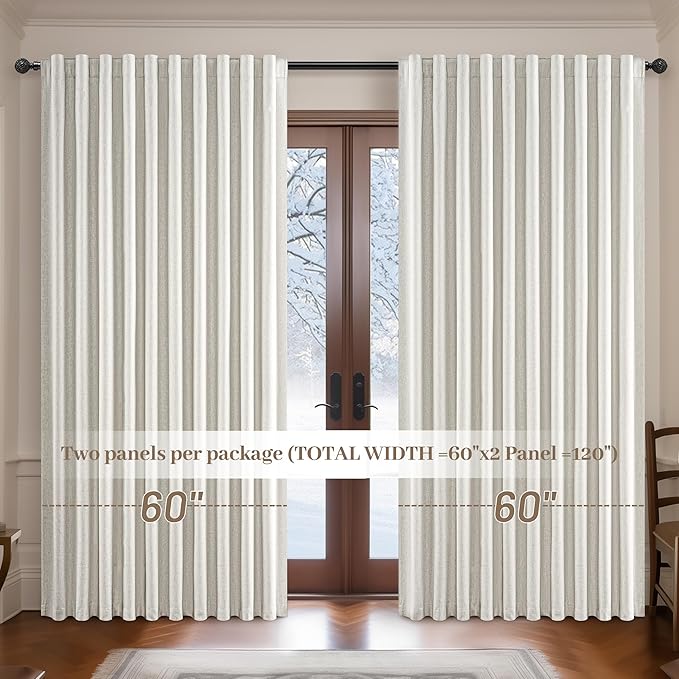 Birch Blackout Curtains 60 Inches Extra Wide Cute Linen 84 Inch Length - Image 7