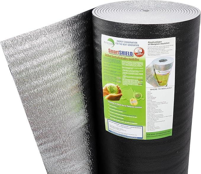 SmartSHIELD -10mm 48" x 25ft R20 Reflective Insulation roll, Foam Core Radiant by INSULATIONMARKETPLACE