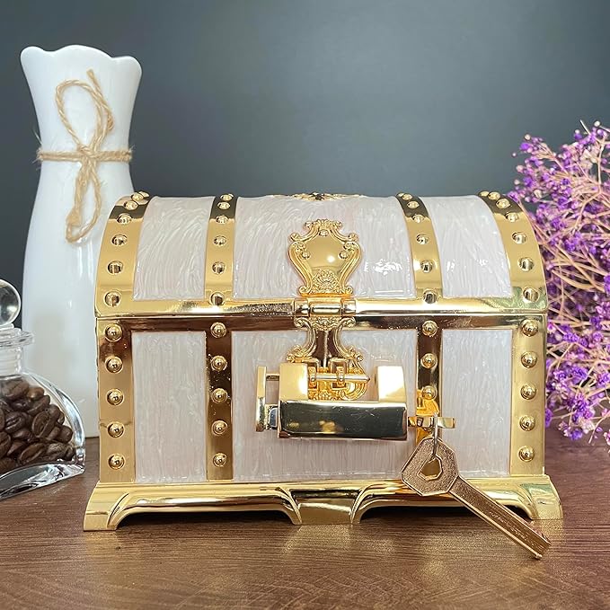 Large Double-layer Retro Metal Jewelry Chest, Pirate-style Lion Head Relief - Image 2
