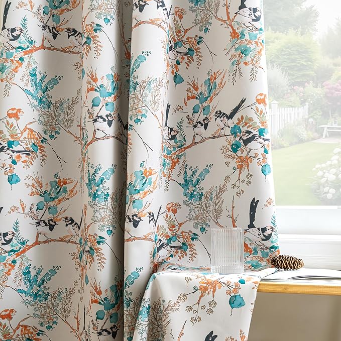 H.VERSAILTEX 100% Blackout Floral Vintage Curtains 96 inch Length 2 Panels - Image 8