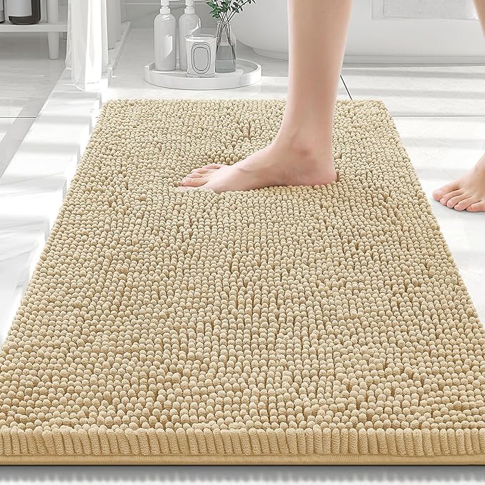 Smiry Luxury Chenille Bathroom Rugs 30x20, Extra Soft and Absorbent Shaggy Bath by Smiry