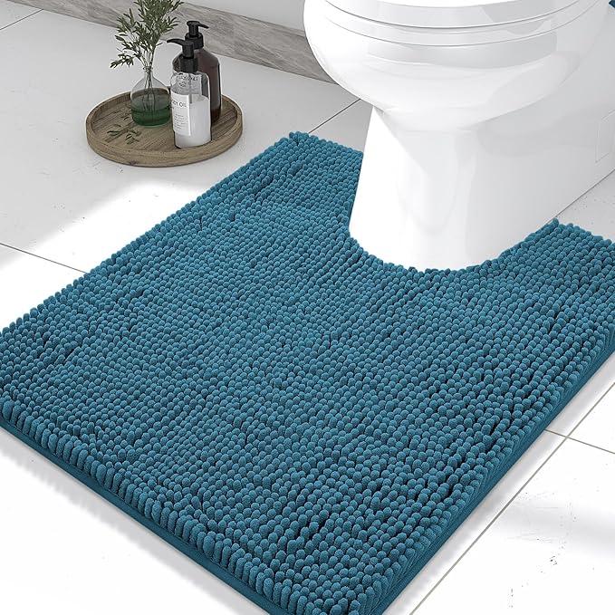 Smiry Luxury Chenille Toilet Rugs U-Shaped 24x20, Soft Absorbent Non-Slip by Smiry