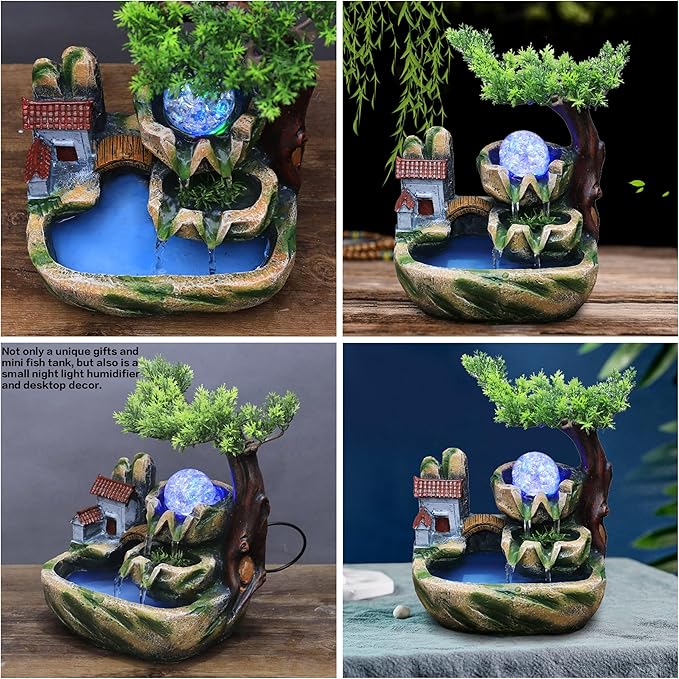 Small Bonsai Humidifier Mini Tabletop Waterfall Fountain - Image 3